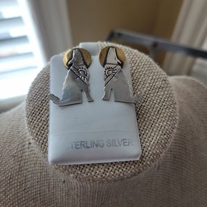 Sterling silver howling coyote earrings southwestern
